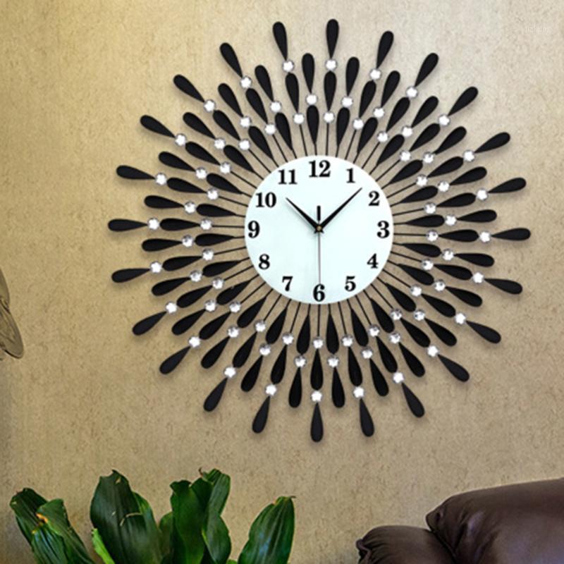 

Art Metal Diamonds Wall Clock Modern Silent Clock Hanging Decor for Living Room Bedroom Office1