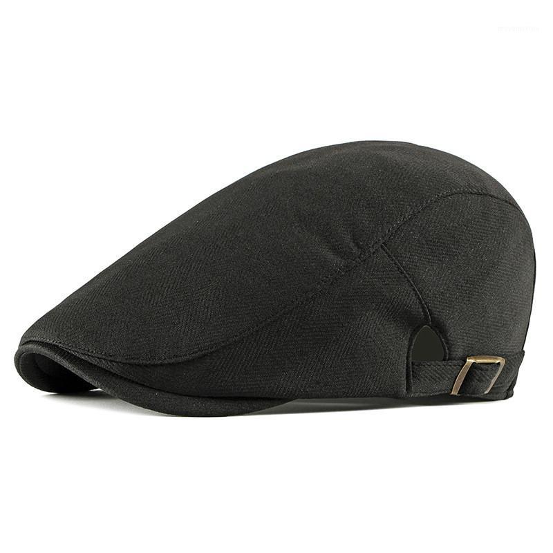 

Cap women's autumn beret men's universal British light plate forward cap tide1, Black
