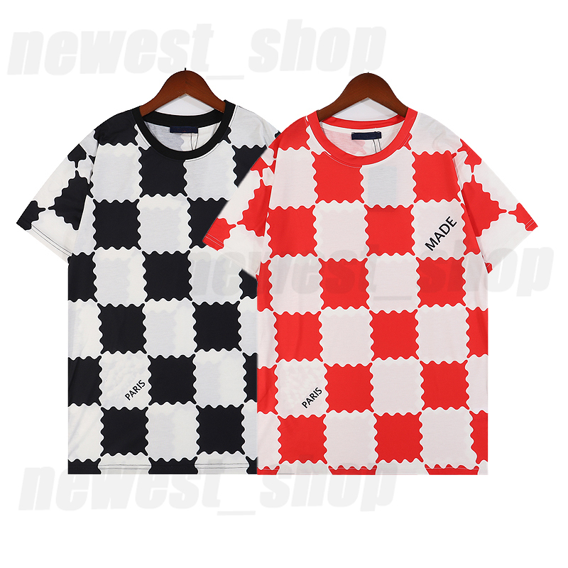 

designer Mens T-Shirts shirt summer Luxury tshirt Classic simple letter checkd palid grid paris patchwork print t-shirt short sleeve casual cotton tee tops