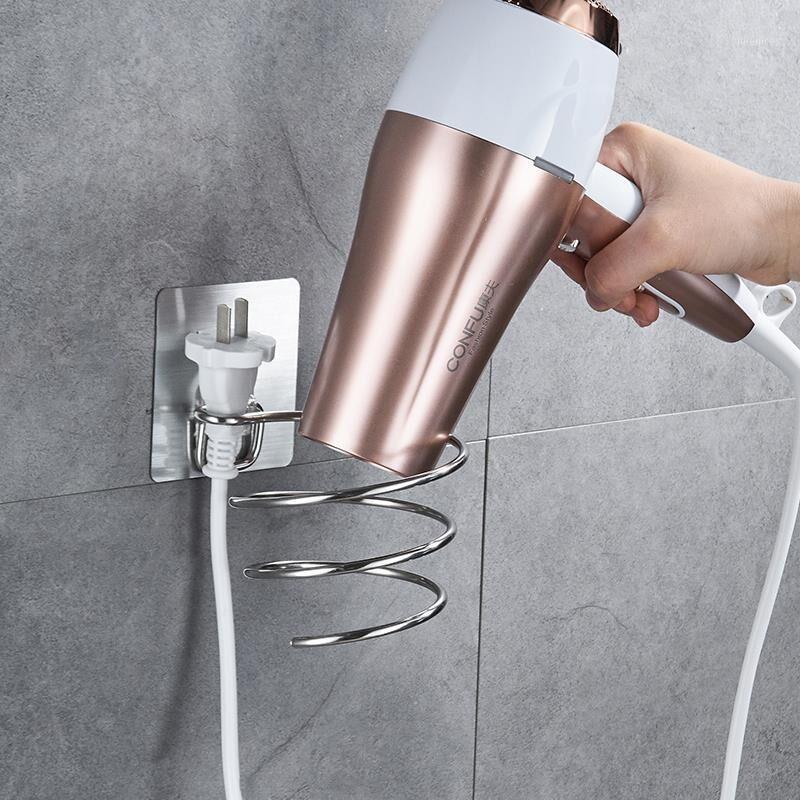 

Wall Hair Dryer Metal Bathroom Wall Holder Shelf Storage Rack Home Storage Organizer Blower Bracket High Quality1