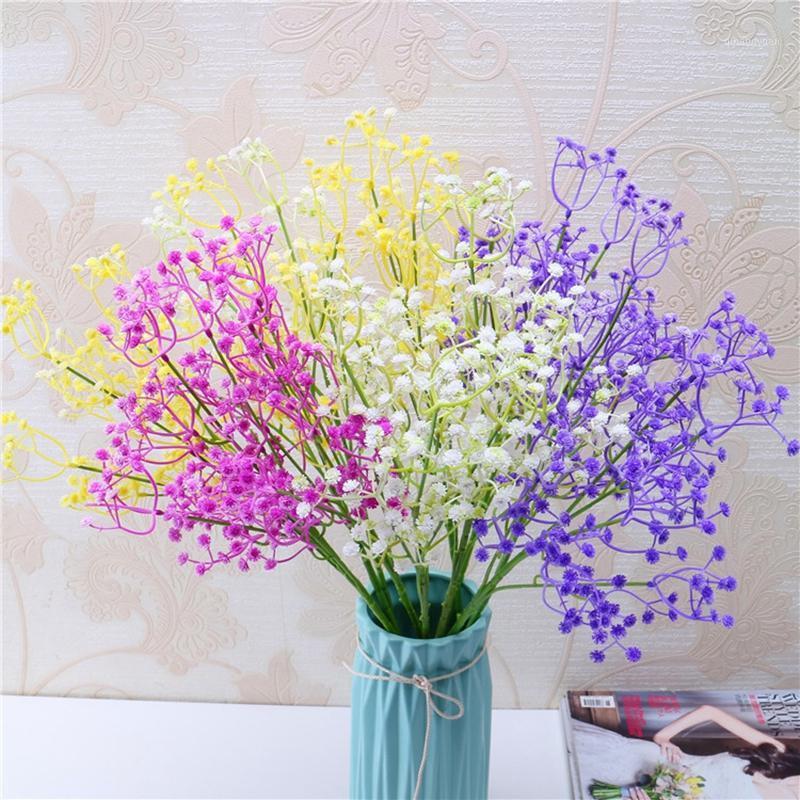 

6 branch 4 ColorsGypsophila Fake Flowers Silicone plant DIY Artificial baby's breath Flower for Wedding Home Party Decorations1