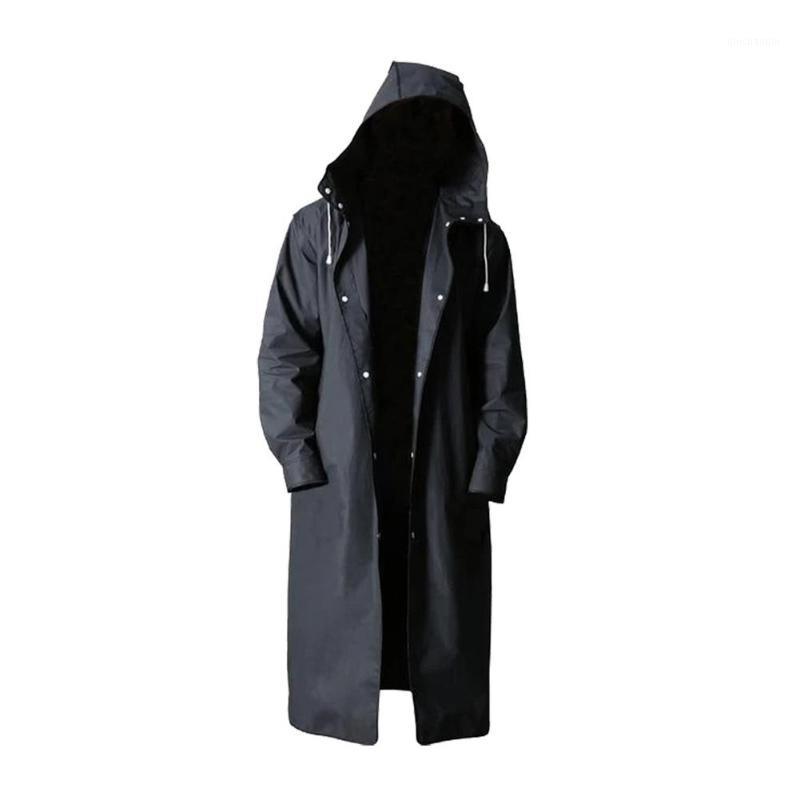 

Men Raincoat High Quality Non-toxic Ultra-light Slim-fit Waterproof Enlarged BrimPersonalized Printing Fashion Long Hooded Coats1, Black