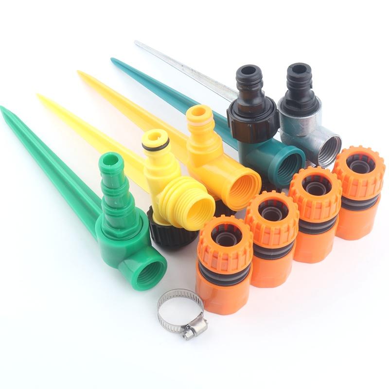 

20cm 1/2" 3/4" Thread Garden Lawn Irrigation Sprinkler Base Nozzles Spike Support Rotary Impact Sprinklers Rod Ground Stake, 1l2 female y