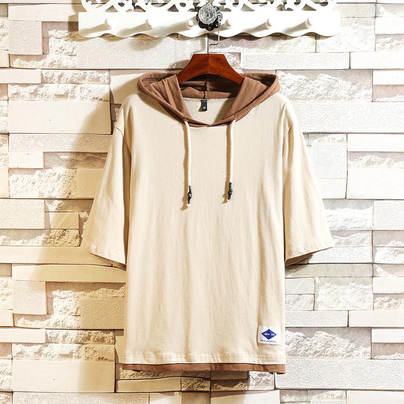 

Classic Men's Clothing Tops & Tees T-Shirts Plus Asian Sizes 2021 Summer Short Sleeves Brand With Hooded Tshirt, White