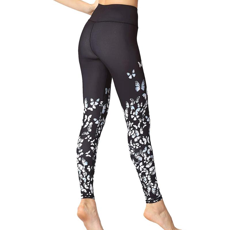 

Womens High Waisted Yoga Pants Tummy Control Workout Running Leggings, Black