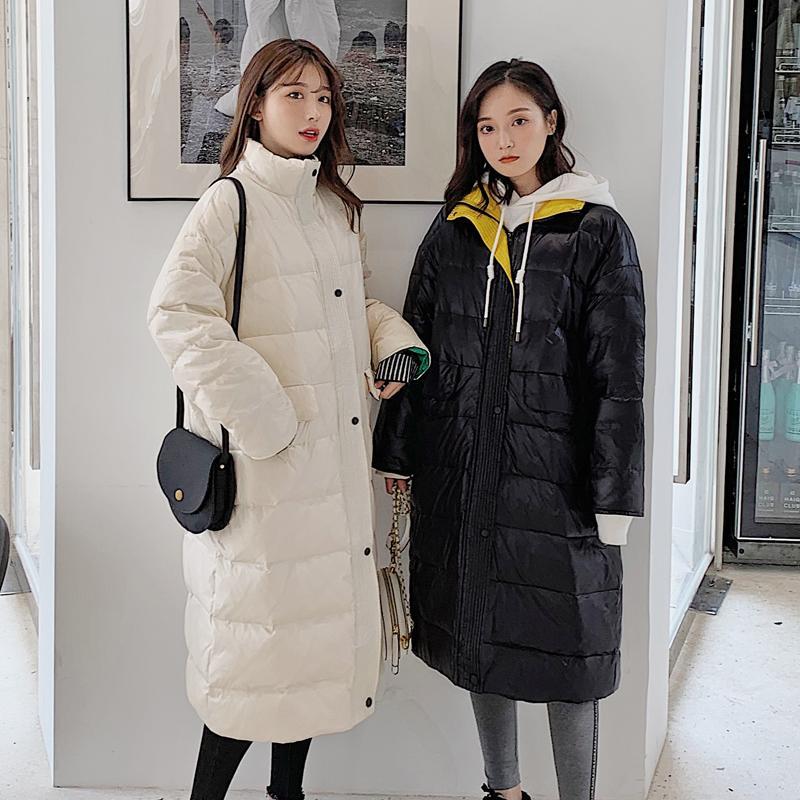 

2020 new design Korean Style Winter Jacket Women Stand Collar Solid Female Down Coat Loose Oversized Womens Short Parka coat 24, Beige