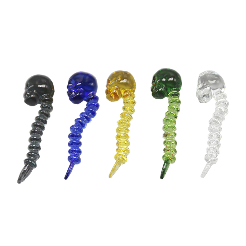

Love_e_cig CSYC DA006 Smoking Pipes Accessory Skull Design Glass Dabber Oil Rig Bong Pipe Wax Tobacco Herb Dab Tool