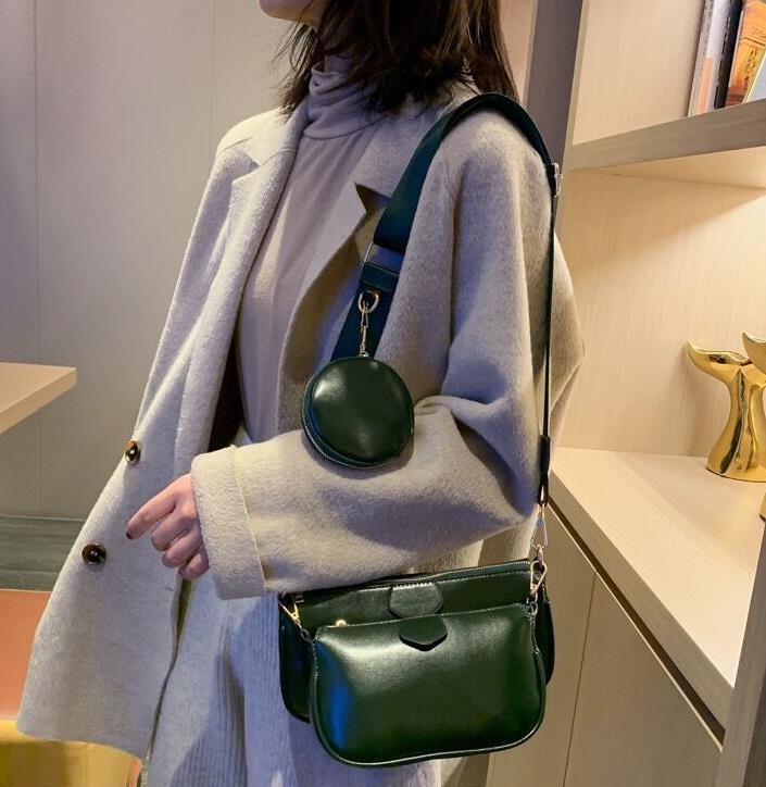 

2021 New Ladies Bags Casual Fashion Trend Women's Bags Customized Picture And Mother Bag PU Shoulder Messenger Bag, Khaki