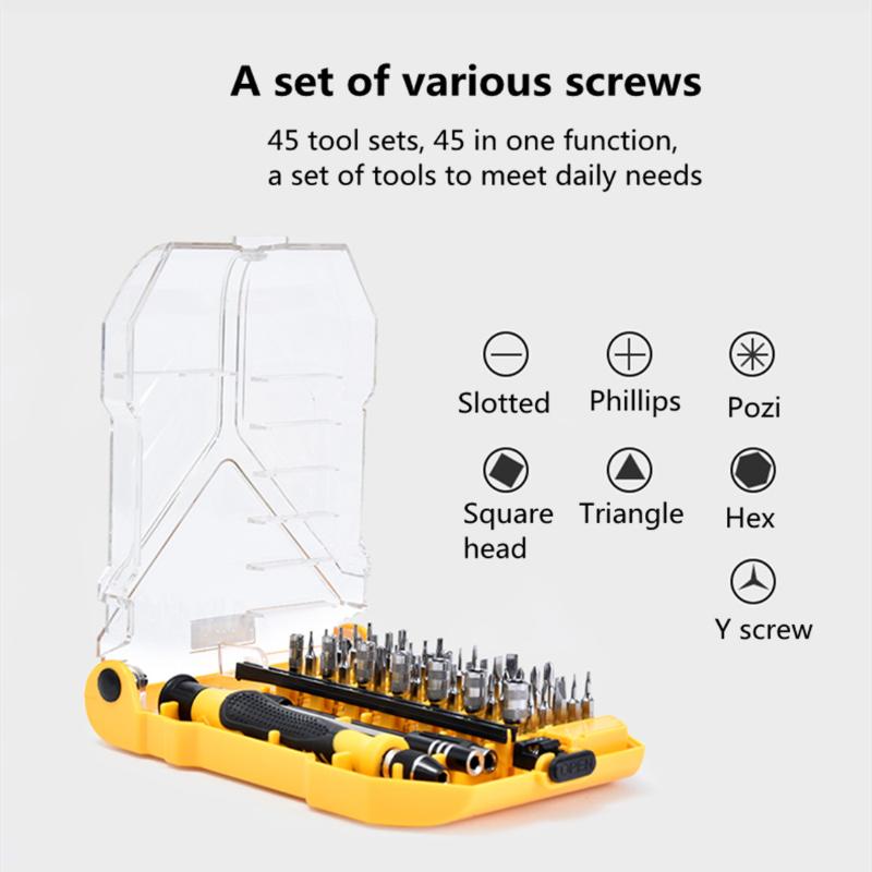 

45 in 1 Screwdriver Set Precision Screw Driver Repair Dismantle Tools With Tweezer for Phone PC Watch Magnetic Screwdriver Set