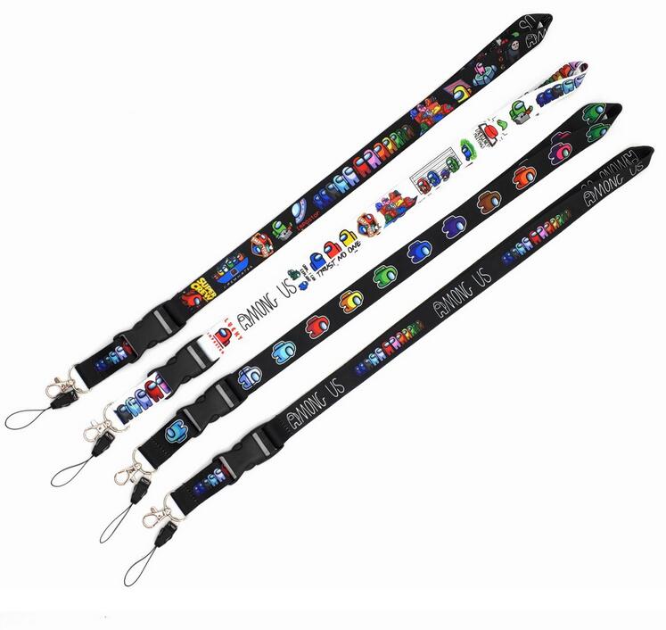 

Children Lanyard Cartoon Cord Anti-lost Lanyard among us Game printing lanyard mobile phone pendant keychain card rope