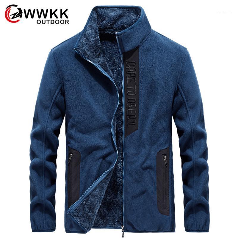 

WWKK New Hiking Jackets Outdoor Sport Clothes Lnner Fleece Men Waterproof Velvet Winter Warm Camping Skiing Male Jacket1, Dark blue