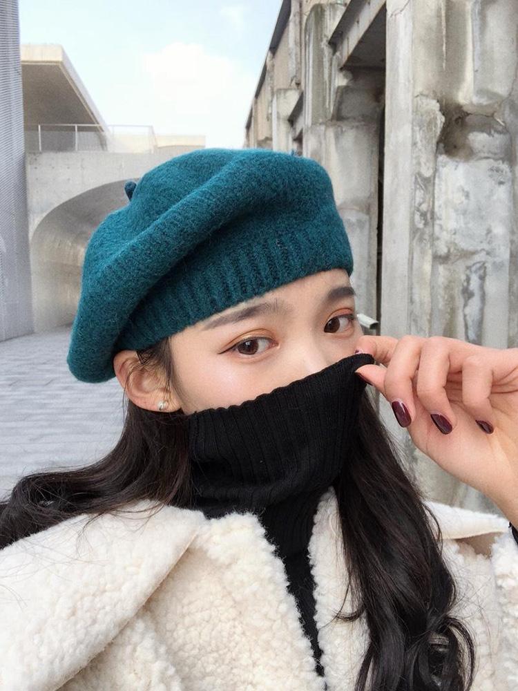 

Berets Auutmn Winter Hats For Women Solid Plain Octagonal Sboy Cap Men Ladies Casual Wool Hat Beret Painter, White
