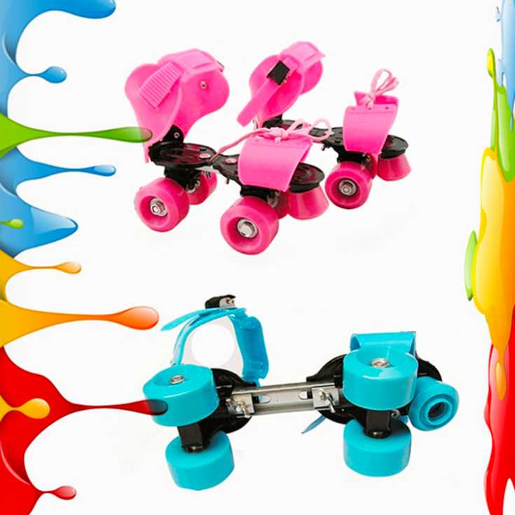 

Bracket roller skates children's roller skates four-wheel double-row, Blue