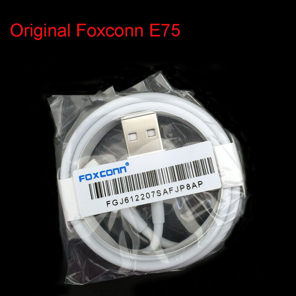 

Original Quality E75 Chip Foxconn 8IC 1m 3FT USB Cables Lightning Cable Fast Charging Cords Quick iPhone Charger for iPhone 7 8 X Plus 11 12 13 14 Pro Max with Retail Box, With apple logo
