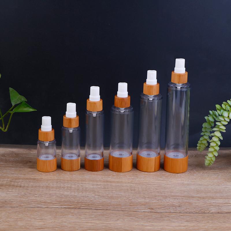 

20/30/50/80/100/120ML Empty Bamboo Glass Emulsion Spray Bottle Skincare Cream Cosmetic Packaging Container