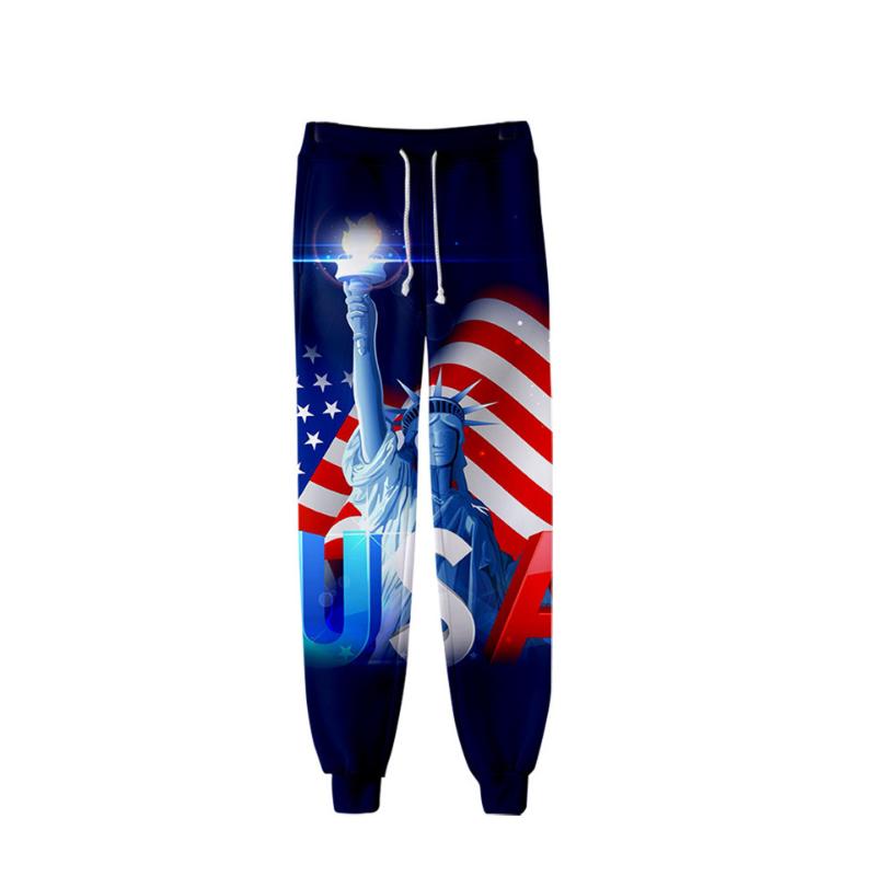 

Men's Pants 2022 Skull Eagle USA National Flag 3D Printed Sweatpants Casual Joggers Track Streetwear Men/Women Trousers, Black