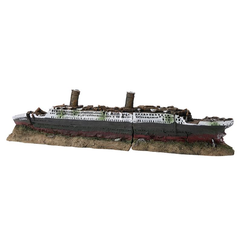 

Aquarium Decoration Ornament Wreck Ornaments Creative Fish Tank Landscaping Resin Broken Ship Wreck Ornaments Tools
