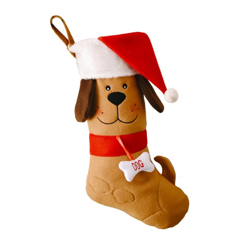 

Bone Shape Christmas Stockings Christmas Gift Bag Fireplace Decoration Socks Candy Gifts Bags Holder New