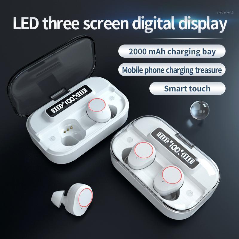 

New G05 TWS 2000 mAh Bluetooth Earphones Wireless Headphones 9D Stereo Sports Bluetooth V5.0 LED Waterproof Earbuds Headsets1, Black