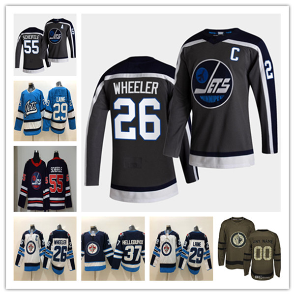

Blake Wheeler Winnipeg Jets 2021 Reverse Retro Jersey Mark Scheifele Josh Morrissey Connor Hellebuyck Patrik Laine Nate Thompson Stastny, Men navy