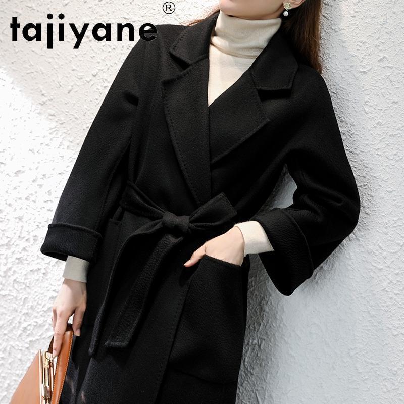 

Tajiyane Winter Coat Women Real Wool Jackets Women' Clothing Double-sided Cashmere Coats Oversize Style Casaco Feminino TN15721, Black
