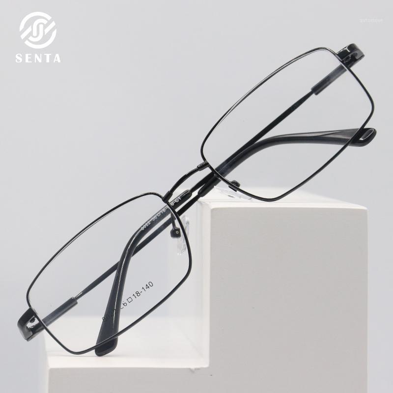 

Square rectangle titanium alloy metal eyeglasses frames man customized diopter myopia prescription clear narrow glasses light1