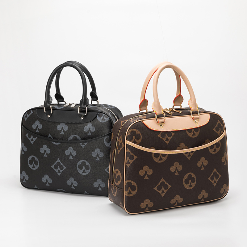 

Large Poker pattern Women's handbags Korean version of the new #652 trend fashion ladies handbag wild temperament printing small square bags purse wallets, Black big poker pattern
