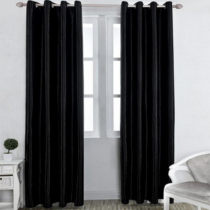 

90% High Shading Home Curtains in the living room Decor Solid Color Ready Made Grommet Black Curtains for Kitchen Bedroom, Red