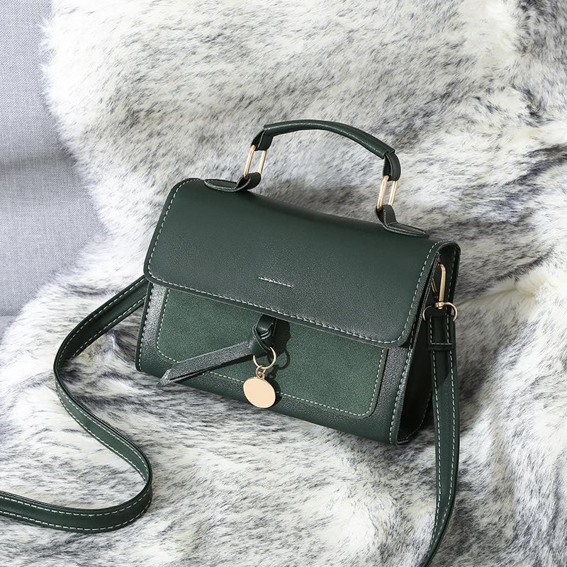 

2021 Women Spring Shoulder Messenger Bag Fashion Simple Flap Bag Top Handle Handbags Female Crossbody PU Tote Bags, Black