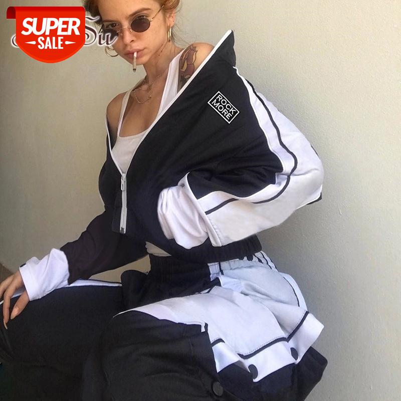 

ArtSu Casual Basic Bomber Jacket Women Autumn Letter Embroidery Short Coat Woman Patchwork Stripes Fall Female Jackets ASCO20365 #m93P, Black;brown