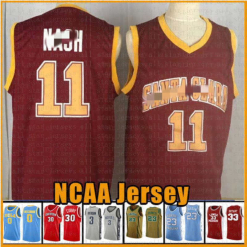 

top sale Santa Clara College Steve 11 Nash Basketball Jersey Red 23 LeBron James Dwyane 3 Wade Stephen 30 Curry Allen 3 Iverson NCAA Jerseys