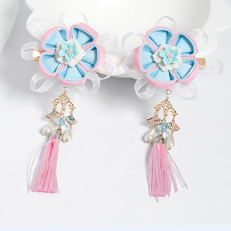 

Hair Clips & Barrettes Women Kids Pink Blue Flower Tassel Pearls Hairpins For Chinese Hanfu Dress Costume Jewelry Accessories FORSEVEN, Golden;silver
