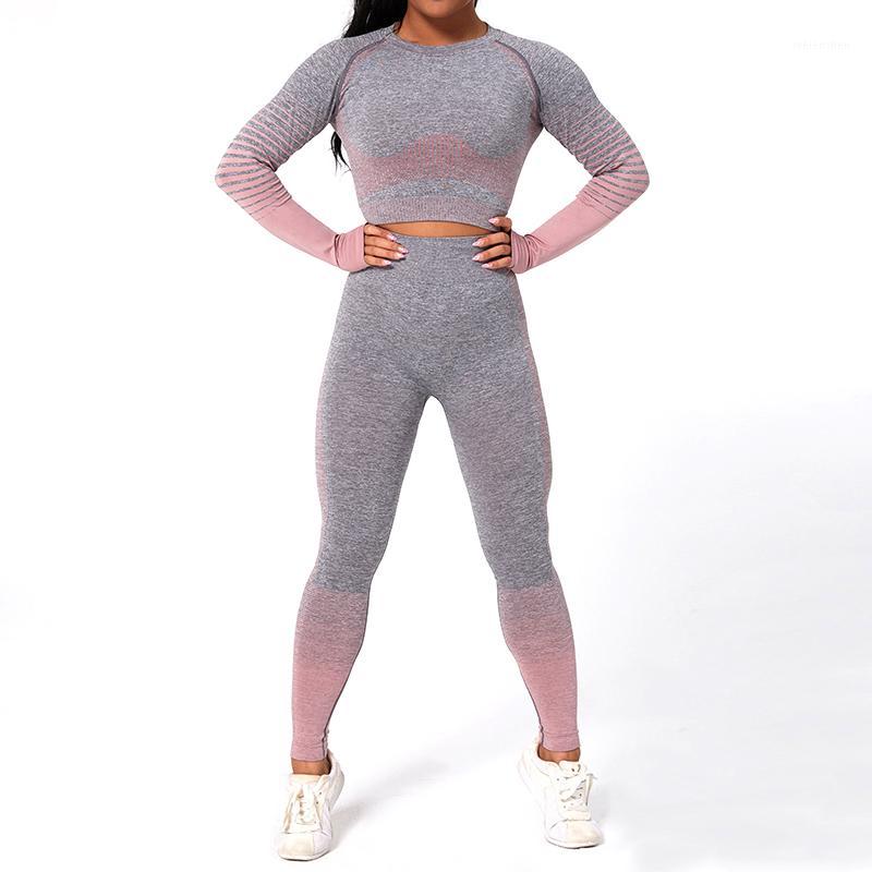 

SVOKOR Stripe Printed Gym Workout Set Seamless Yoga Suits Fitness Clothing For Women Sportswear Sports Bra Leggings1, Yoga set white