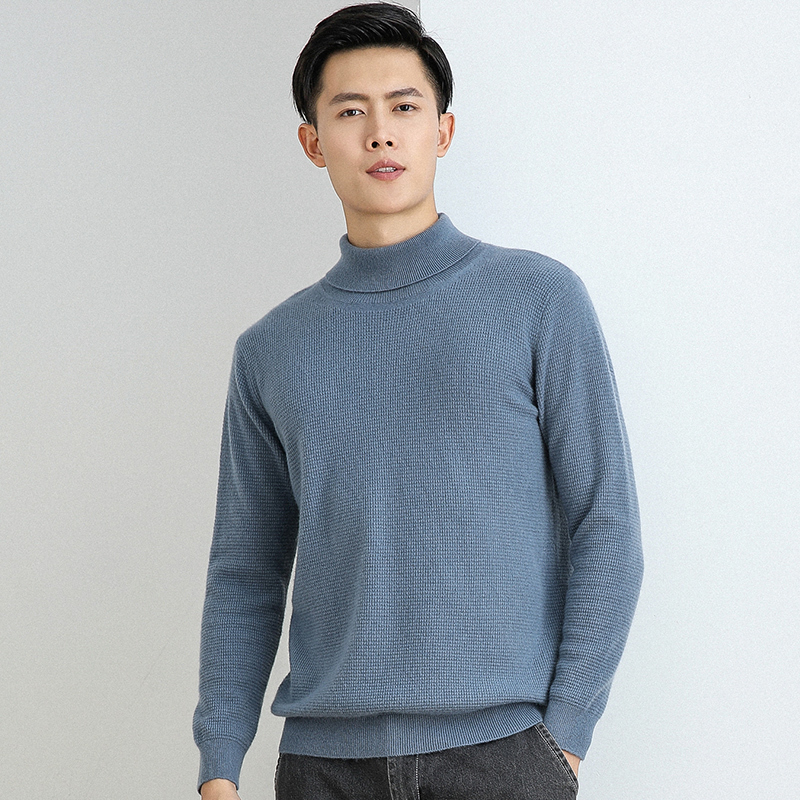 

2020 Winter Men' 100% thick cashmere hot solid male thin sweater, Black