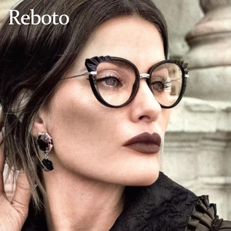 

Fashion Cat Eye Computer Transparent Women's Glasses Black High Quality Clear Lens Blue Light Glasses Spectacle Frame Eyeglasses