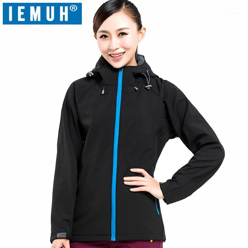

IEMUH Outdoor Soft Shell Fleece Jacket Women Polartec Sportswear Thermal Hunt Hiking Sport Jackets Windproof Warm Winter Camping1, Black