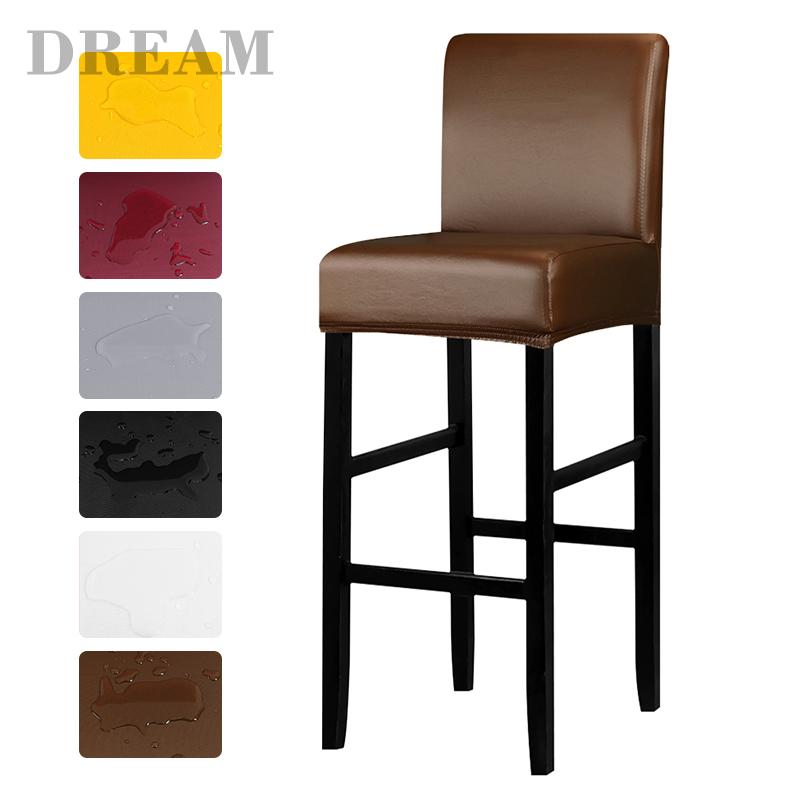

Lellen Pure Color Stretch Bar Chair Cover Waterproof Seat Covers Hotel Banquet Dining Housse De Chaise Armchair Christmas Home