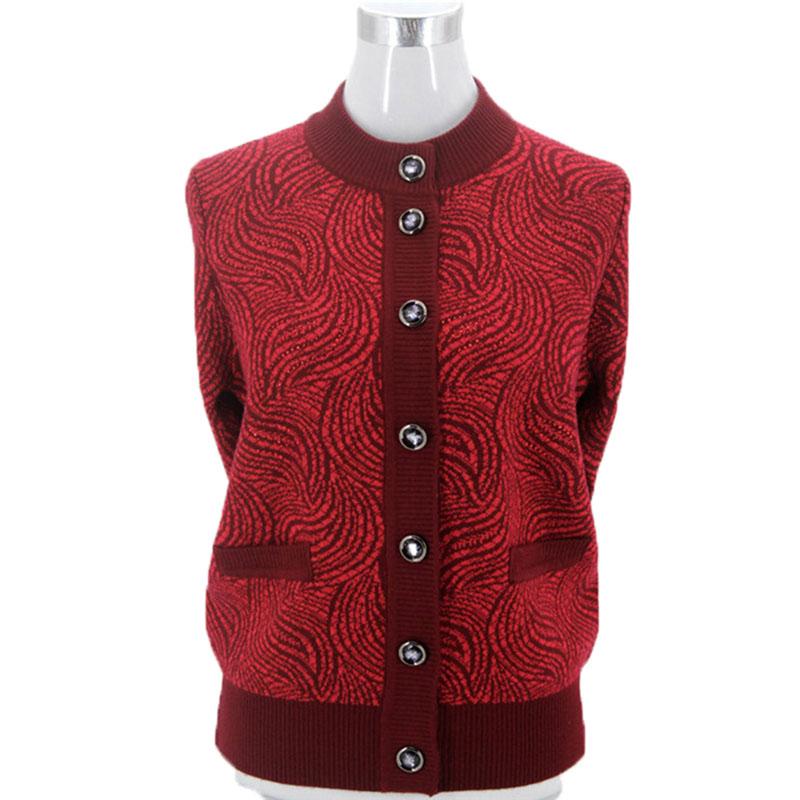 

Knitted Sweaters Fashion Wool Sweater Middle-aged Mother Knitting Sweater Cardigan Autumn Winter Coat Outwear Female Tops W143, Blue