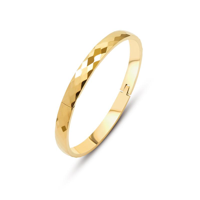 

Smooth 6mm Rhombus Bracelets For Women Femme Exquisite Trendy Gold Color Stainless Steel Couple Bangles Men Fashion Jewelry Gift