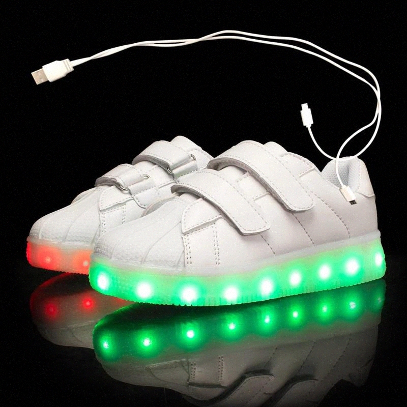 

Kids light shoes with led for toddler boys girls glowing light up luminous usb charging sneakers kids boy girl shoes #Uq12