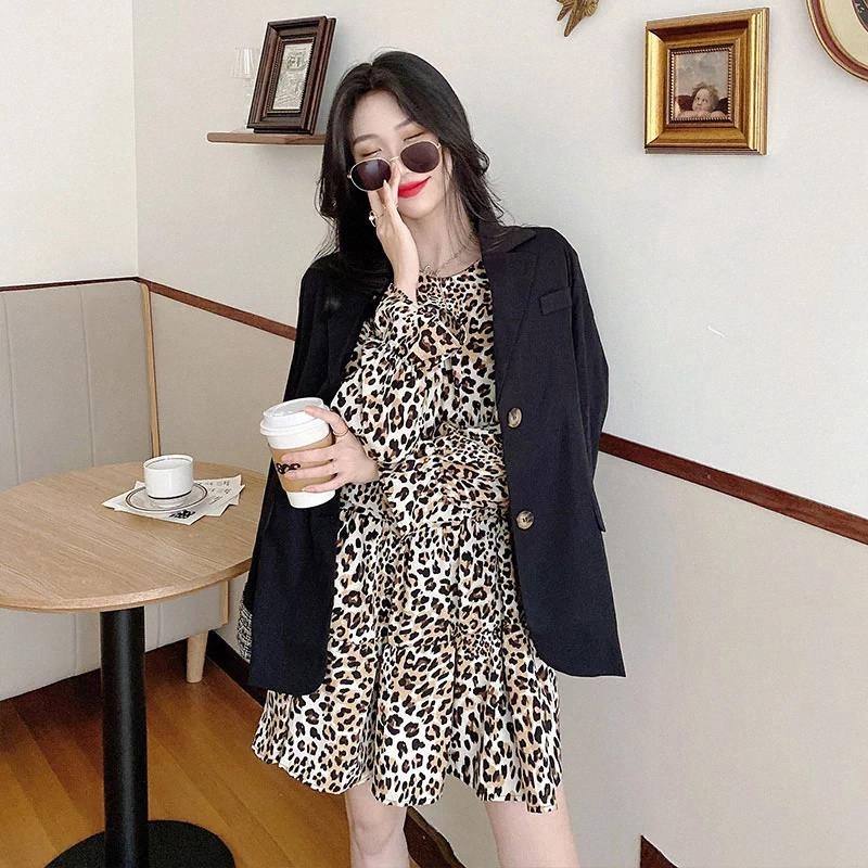 

JXMYY fashion new products autumn and winter women's retro dresses two-piece suit suits fat mm fashion hidden meat slim suit #Ay63, Black;gray