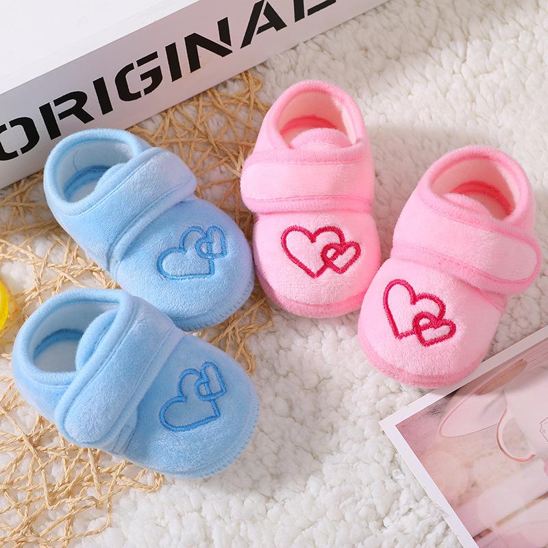 

Newborn Kids First Walker Shoes Soft Sole Anti-Slip Warm Cotton Toddler Baby Learn Walking zapatos Infant Prewalker Footwear Aid, Green