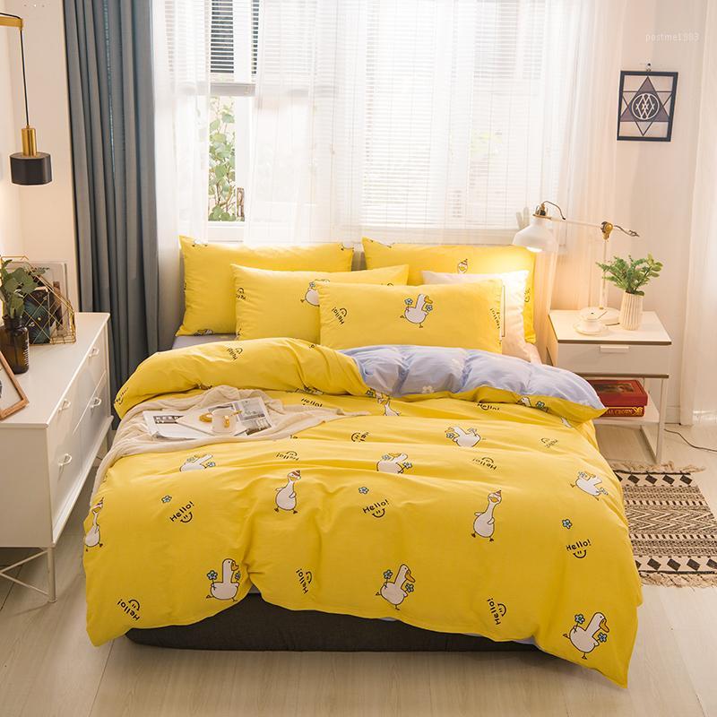 

Wholesale 2020 new fashion high Quality Bedding Fabric Satin Bedding Fabric 100% Cotton Set1, Yellow