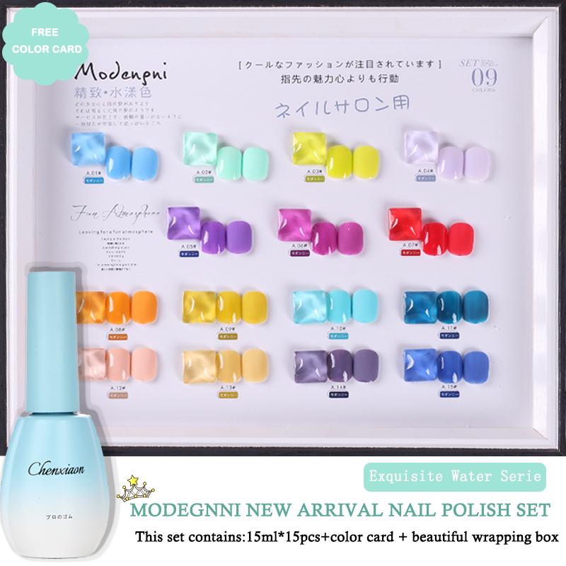 

15ML Nail Polish Gel Varnish Hybrid UV For Manicure 15pcs Bright Winter Colors Gellak Prime Nail Art gel Extension Polish, Ew with card