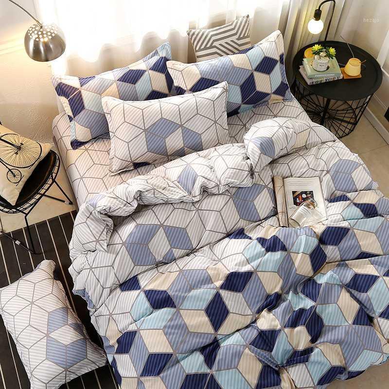 

4pcs/set High Quality Three-dimensional Space Brief Style Bedding Set Bed Linings Duvet Cover Bed Sheet Pillowcases Cover Set491, As pic