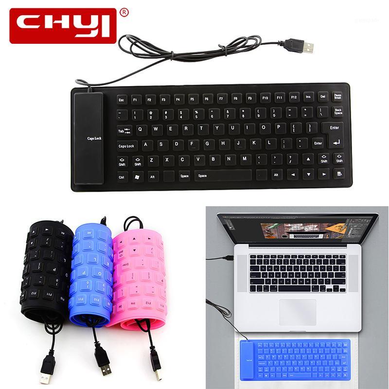 

CHYI New Foldable Silicone Keyboard USB Waterproof Wired Silicon Flexible Soft Roll Up Keyboard For PC Laptop Notebook1