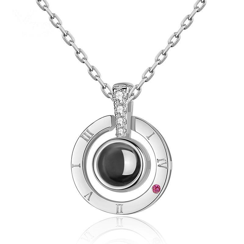 

Pendant Necklaces Letter Necklace 100 Languages I Love You Projection Women Jewelry Collier Femme Bijoux Friends Gifts, Silver