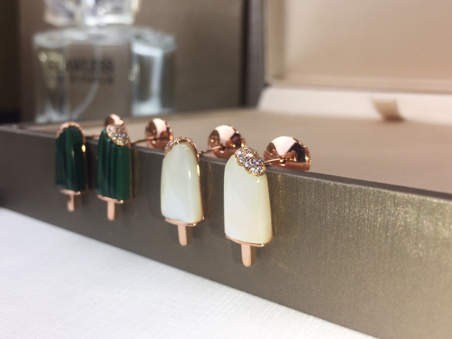 

BUIGARI ice cream earrings Inlaid with real gems luxury jewelry stud 925 silver needle high quality designer official reproductions classic style premium gifts