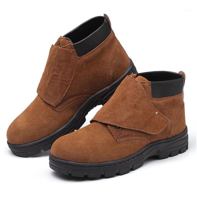 

Puimentiua Men And Women Waterproof Wear-Resistant Safety Big Cowhide Shoes For Labor Protection Work Anti-Smashing1, As pic