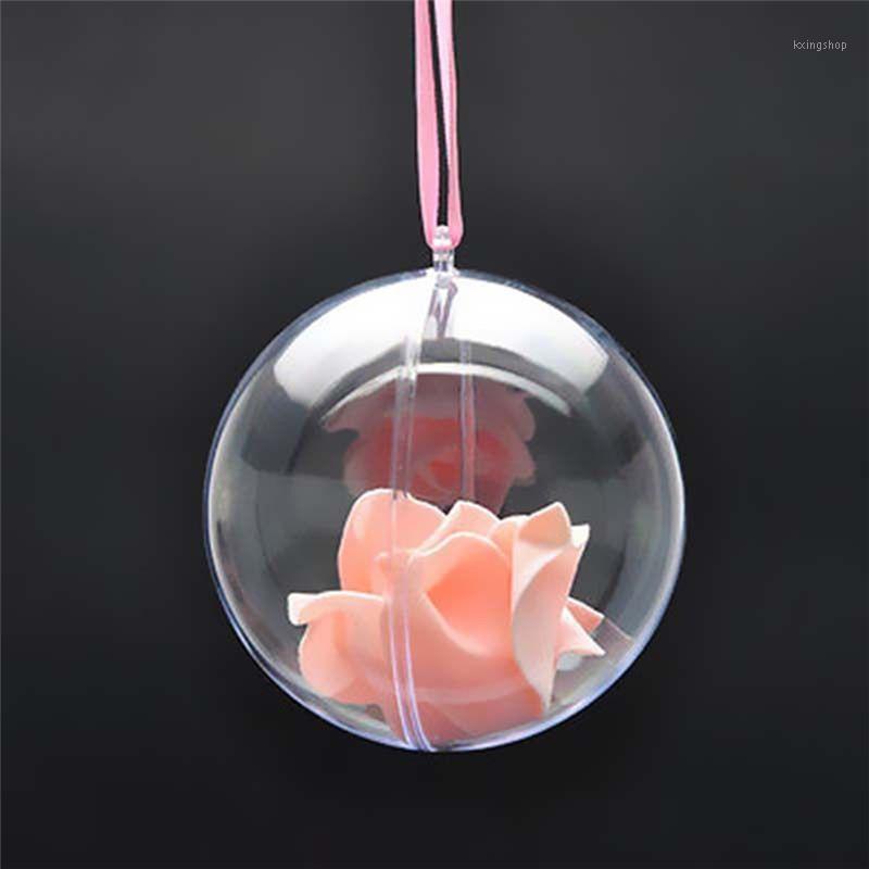 

1 Pc Christmas Tress Hanging Decorations Round Ball Transparent Open Plastic Clear Ornament Kids DIY Party Supplies1